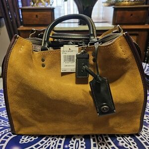 Coach 1941 Oak Suede oxblood trim colorblock Suede Rogue NWT